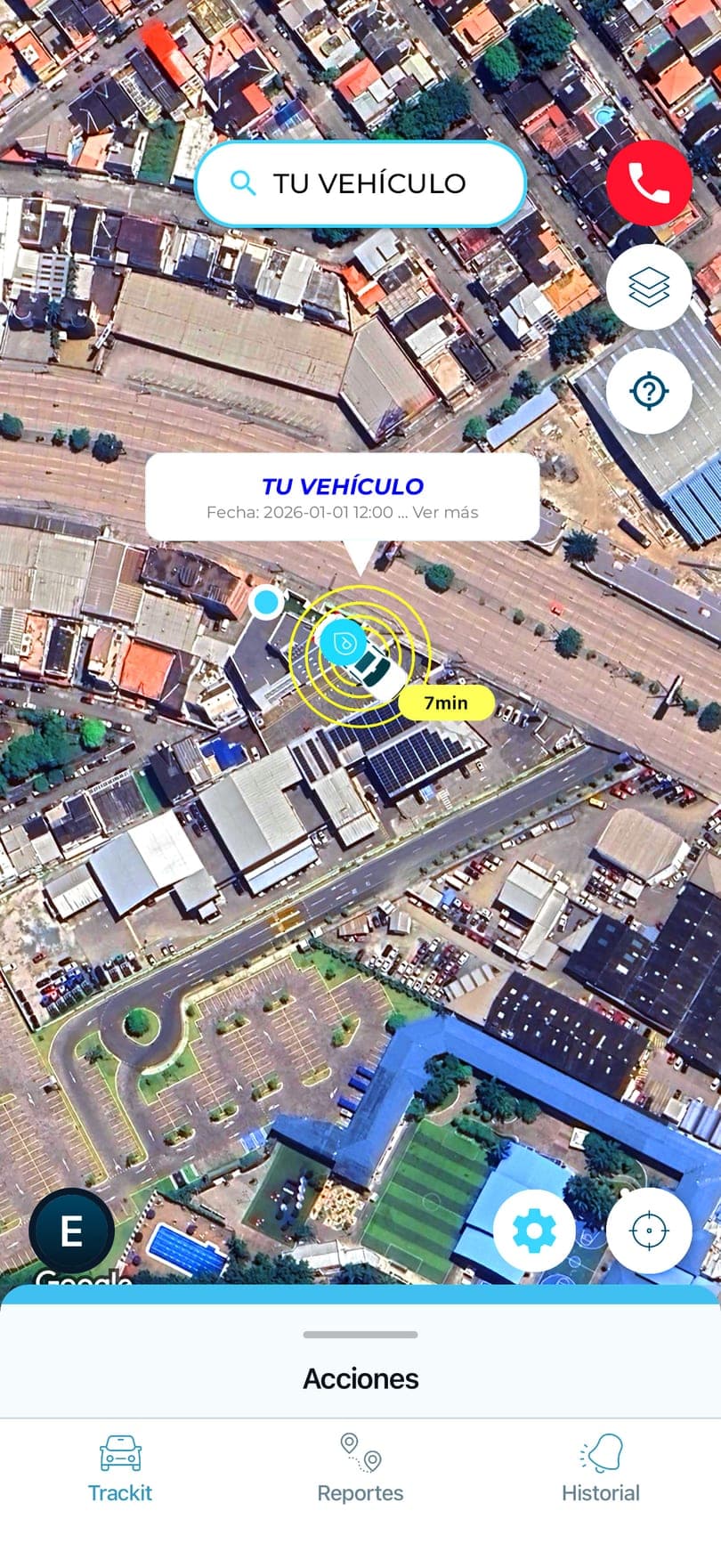 App móvil Tracklink, rastreo GPS en tiempo real